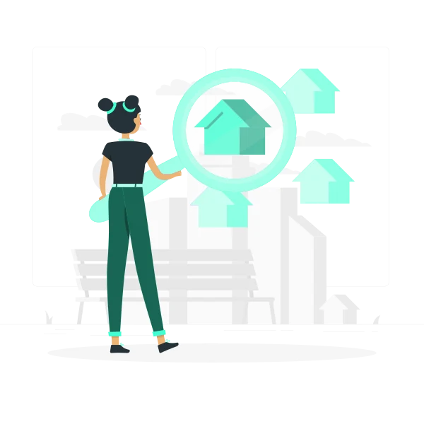 Kính lúp tìm kiếm ngôi nhà minh hoạ ngách bất động sản cần chiến lược backlink riêng