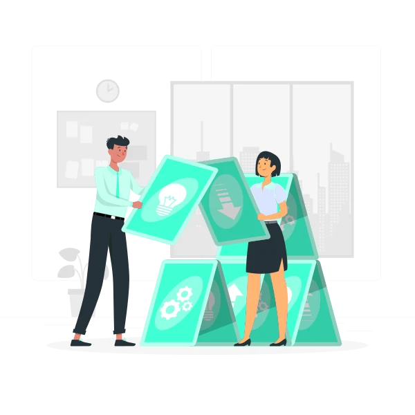 Tháp khối đổ vỡ minh hoạ rủi ro riêng của backlink bất động sản