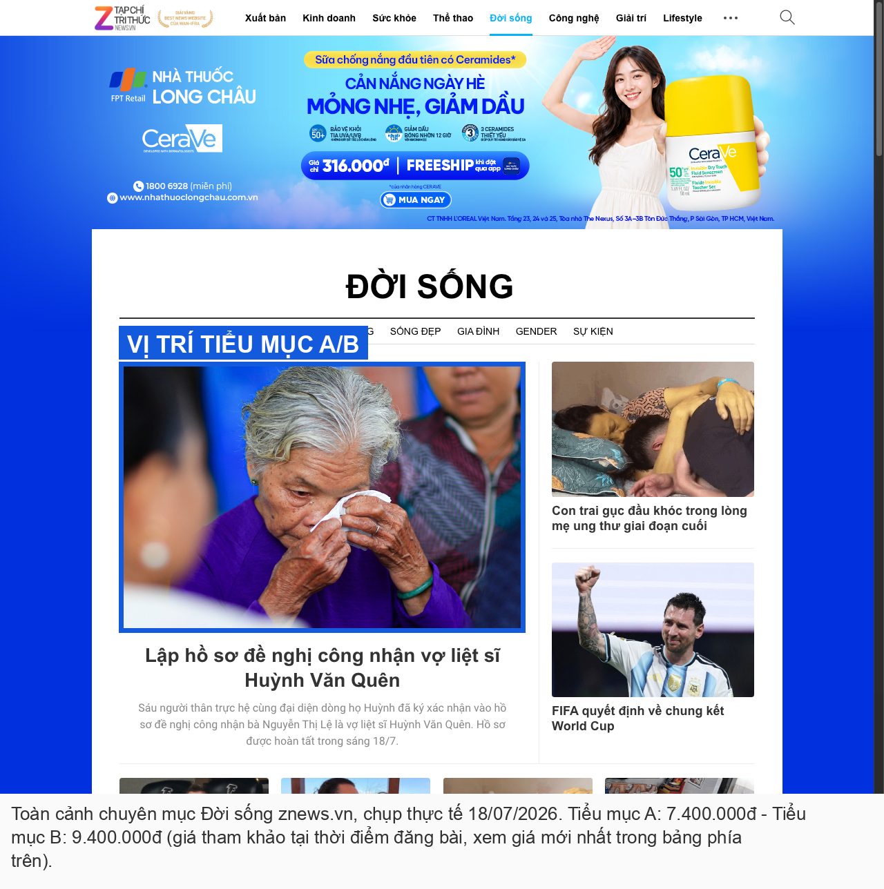 Minh hoạ vị trí Tiểu mục A B znews.vn cho bài PR