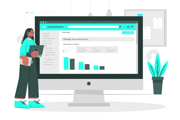 Sơ đồ sitemap XML hiển thị trong bảng điều khiển quản trị website